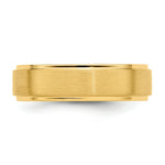 Load image into Gallery viewer, 14K Yellow Gold Heavy Comfort Fit Satin Finish Step Down Edge Wedding Band Ring Size 9
