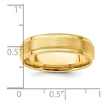 Load image into Gallery viewer, 14K Yellow Gold Comfort Fit Fancy Grooved Satin Finish Wedding Band Ring
