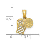 Load image into Gallery viewer, 14K Yellow Gold Basketball &amp; Hoop Pendant
