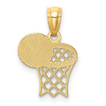 Load image into Gallery viewer, 14K Yellow Gold Basketball &amp; Hoop Pendant
