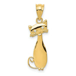Load image into Gallery viewer, 14K Yellow Gold Diamond Cat Pendant
