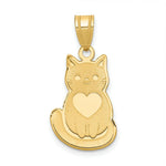Load image into Gallery viewer, 14K Yellow Gold Laser Cut Cat Charm Pendant
