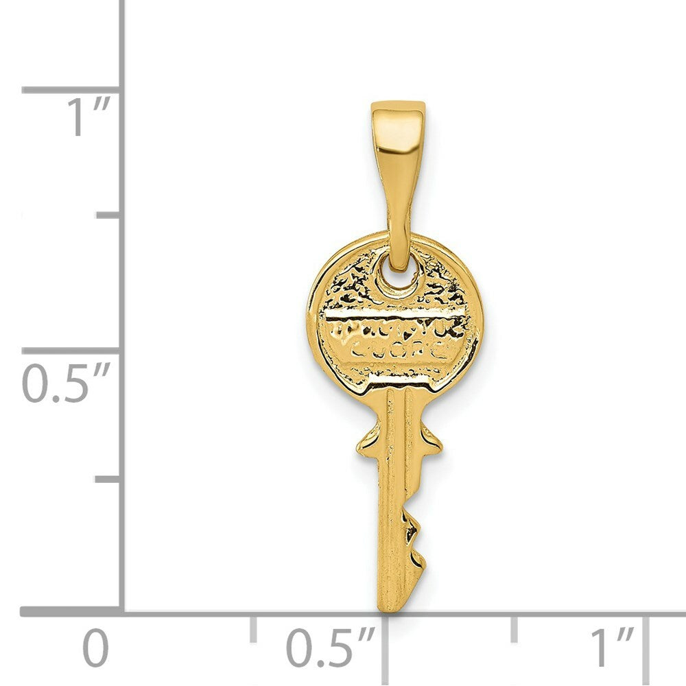 14K Yellow Gold Yellow Gold Polished Key Pendant