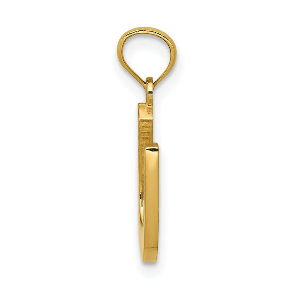 14K Yellow Gold Polished Horseshoe Pendant