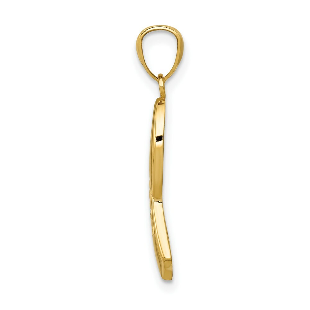 14K Yellow Gold Polished Hope Ribbon Pendant
