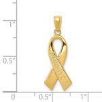 Load image into Gallery viewer, 14K Yellow Gold Polished Survivor Ribbon Pendant
