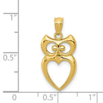 Load image into Gallery viewer, 14K Yellow Gold Polished Cut-out Owl Pendant
