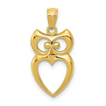 Load image into Gallery viewer, 14K Yellow Gold Polished Cut-out Owl Pendant
