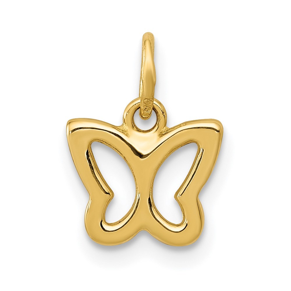 14K Yellow Gold Polished Butterfly Pendant