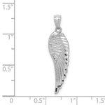 Load image into Gallery viewer, 14K White Gold Polished &amp; Textured Angel Wing Pendant
