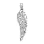 Load image into Gallery viewer, 14K White Gold Polished &amp; Textured Angel Wing Pendant
