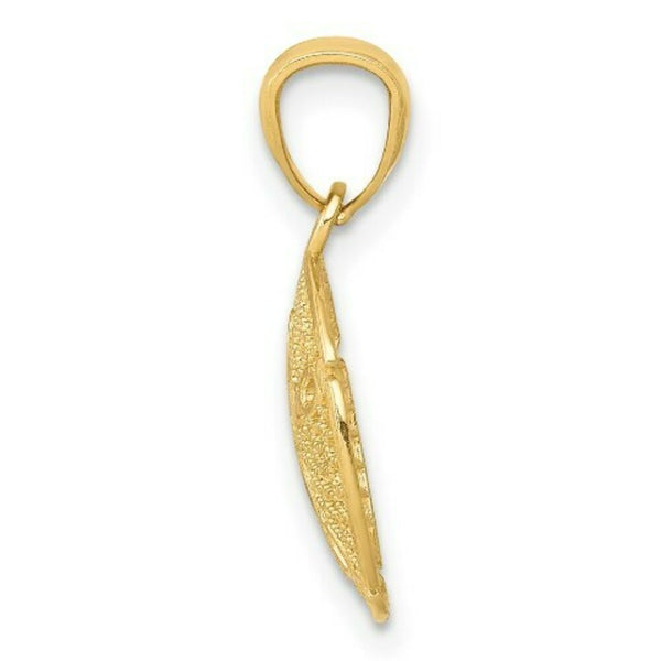 14K Yellow Gold Polished Filigree Sand Dollar Pendant