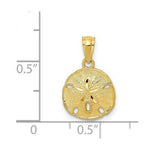 Load image into Gallery viewer, 14K Yellow Gold Polished &amp; Textured Sand Dollar Pendant
