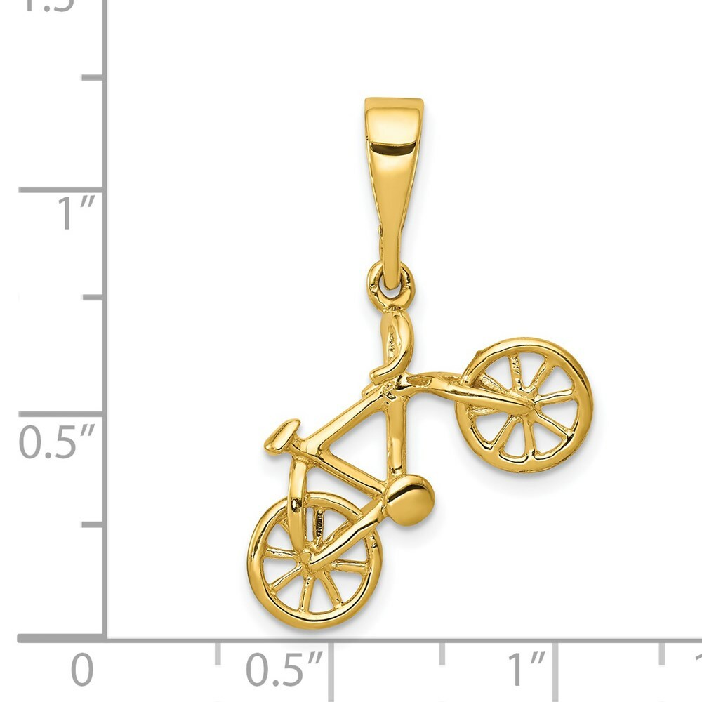 14K Yellow Gold Yellow Gold Polished Bicycle Pendant