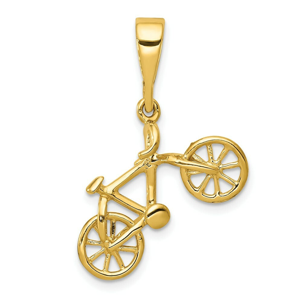 14K Yellow Gold Yellow Gold Polished Bicycle Pendant