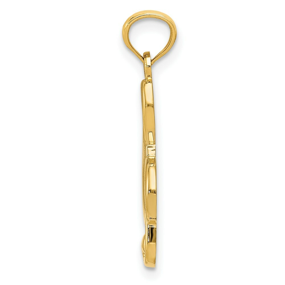 14K Yellow Gold Polished Music Note Pendant