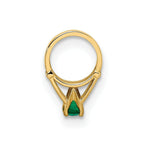 Load image into Gallery viewer, 14K Yellow Gold Ring With Dark Green Glass Stone Charm Pendant
