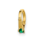 Load image into Gallery viewer, 14K Yellow Gold Ring With Dark Green Glass Stone Charm Pendant
