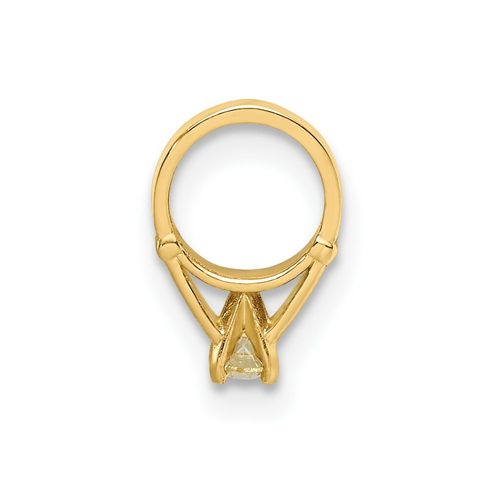 14K Yellow Gold Ring With Yellow CZ Charm Pendant