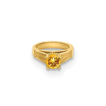 Load image into Gallery viewer, 14K Yellow Gold Ring With Yellow CZ Charm Pendant
