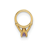 Load image into Gallery viewer, 14K Yellow Gold Ring With Dark Purple CZ Charm Pendant
