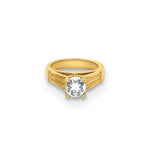 Load image into Gallery viewer, 14K Yellow Gold Ring With White CZ Charm Pendant
