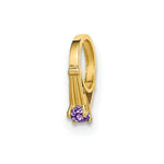 Load image into Gallery viewer, 14K Yellow Gold Ring With Light Purple CZ Charm Pendant
