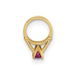Load image into Gallery viewer, 14K Yellow Gold Ring With Dark Pink CZ Charm Pendant
