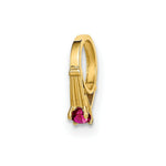 Load image into Gallery viewer, 14K Yellow Gold Ring With Dark Pink CZ Charm Pendant
