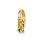 Load image into Gallery viewer, 14K Yellow Gold Ring With Light Green Glass Stone Charm Pendant
