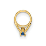 Load image into Gallery viewer, 14K Yellow Gold Ring With Dark Blue Glass Stone Charm Pendant
