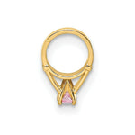 Load image into Gallery viewer, 14K Yellow Gold Ring With Light Pink CZ Charm Pendant
