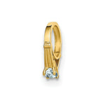Load image into Gallery viewer, 14K Yellow Gold Ring With Light Blue CZ Charm Pendant
