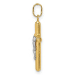 Load image into Gallery viewer, 14K Yellow Gold with White Rhodium Polished Hollow Crucifix Charm Pendant
