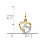 Load image into Gallery viewer, 14K Yellow Gold with White Rhodium Polished Hearts Pendant

