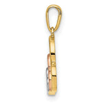 Load image into Gallery viewer, 14K Yellow Gold With Rose with White Rhodium Polished 3 Hearts Pendant
