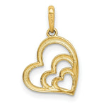 Load image into Gallery viewer, 14K Yellow Gold With Rose with White Rhodium Polished 3 Hearts Pendant

