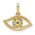 Load image into Gallery viewer, 14K Yellow Gold Blue CZ Eye Pendant
