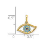 Load image into Gallery viewer, 14K Yellow Gold Blue CZ Eye Pendant
