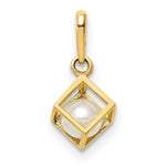 Load image into Gallery viewer, 14K Yellow Gold Square With FWC Pearl Pendant
