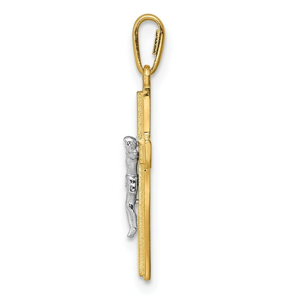 14K Two-Tone Gold Crucifix Pendant