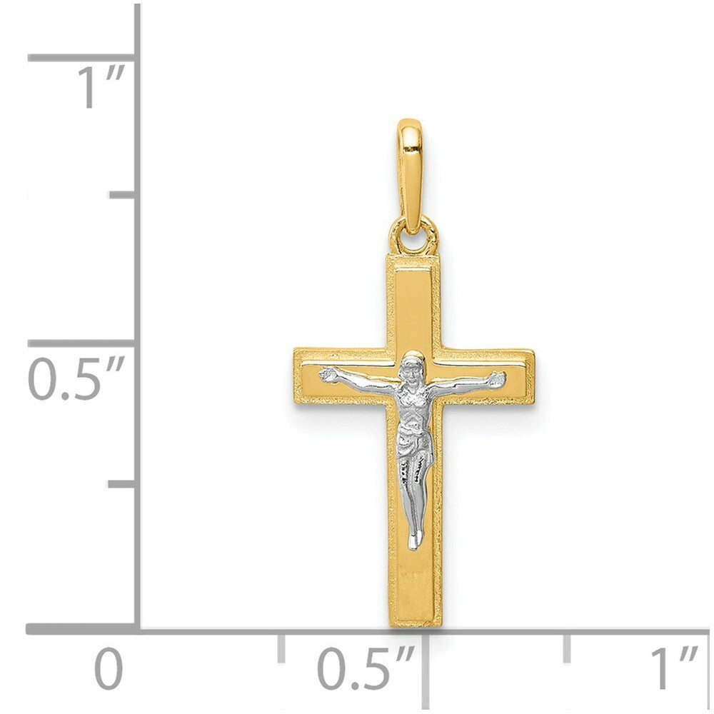 14K Two-Tone Gold Crucifix Pendant