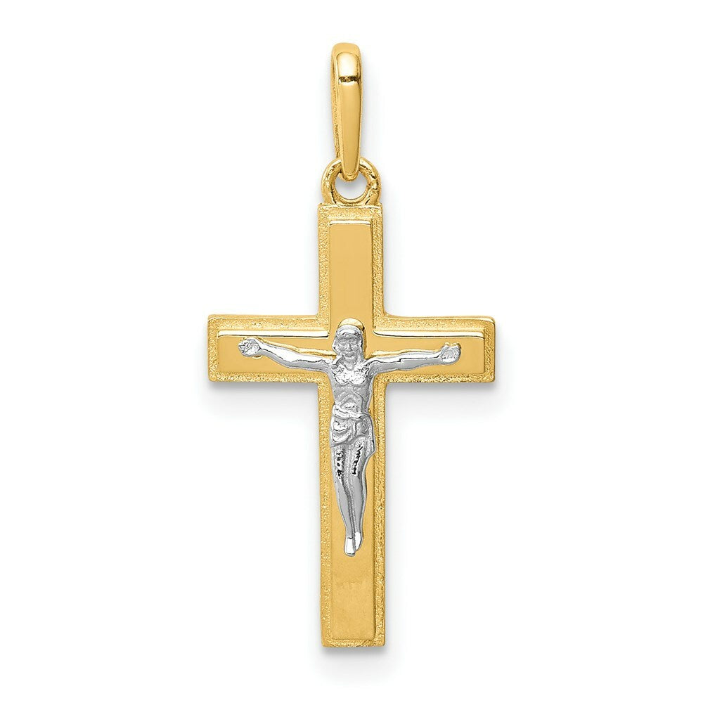 14K Two-Tone Gold Crucifix Pendant