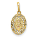 Load image into Gallery viewer, 14K Two-Tone Gold Our Lady of Guadalupe CZ Pendant
