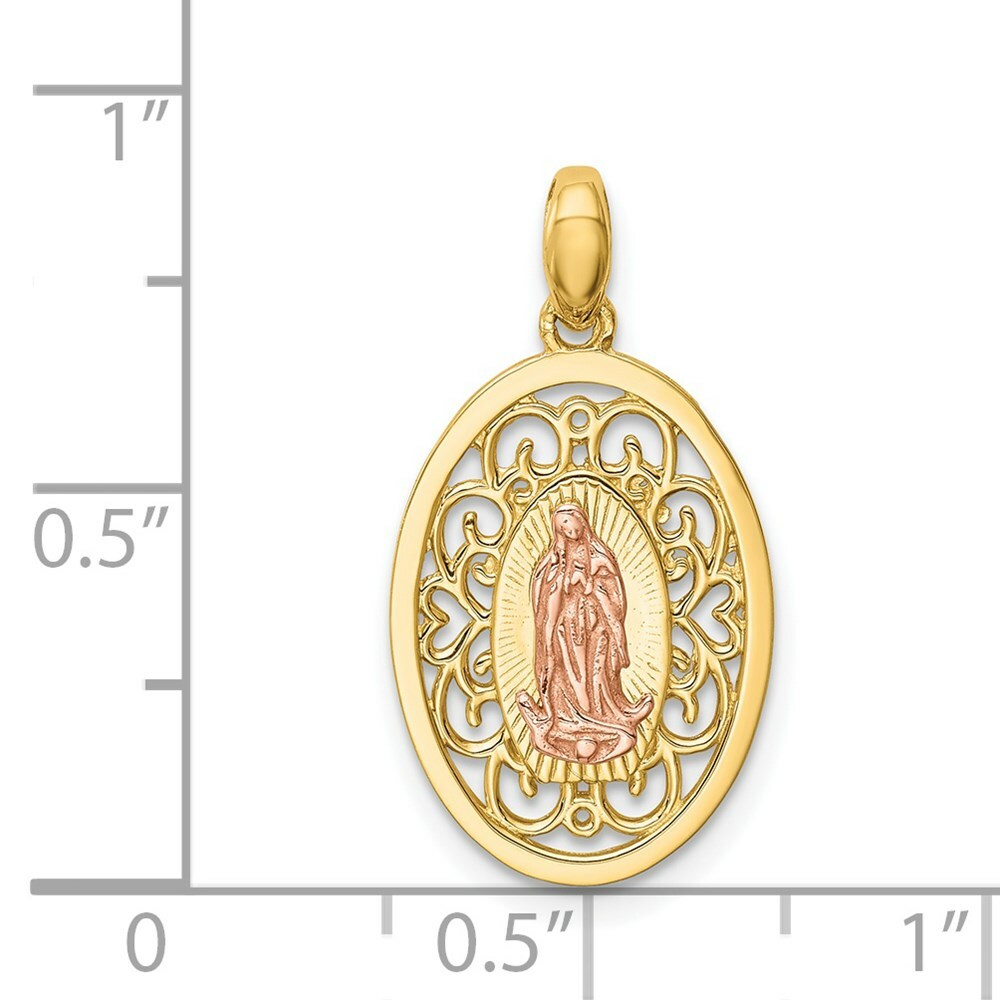 14K Two-Tone Gold Our Lady of Guadalupe Pendant