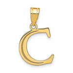 Load image into Gallery viewer, 14K Yellow Gold Polished Etched Letter C Initial Pendant

