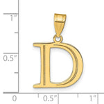 Load image into Gallery viewer, 14K Yellow Gold Polished Etched Letter D Initial Pendant
