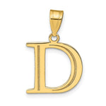 Load image into Gallery viewer, 14K Yellow Gold Polished Etched Letter D Initial Pendant
