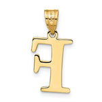 Load image into Gallery viewer, 14K Yellow Gold Polished Etched Letter F Initial Pendant
