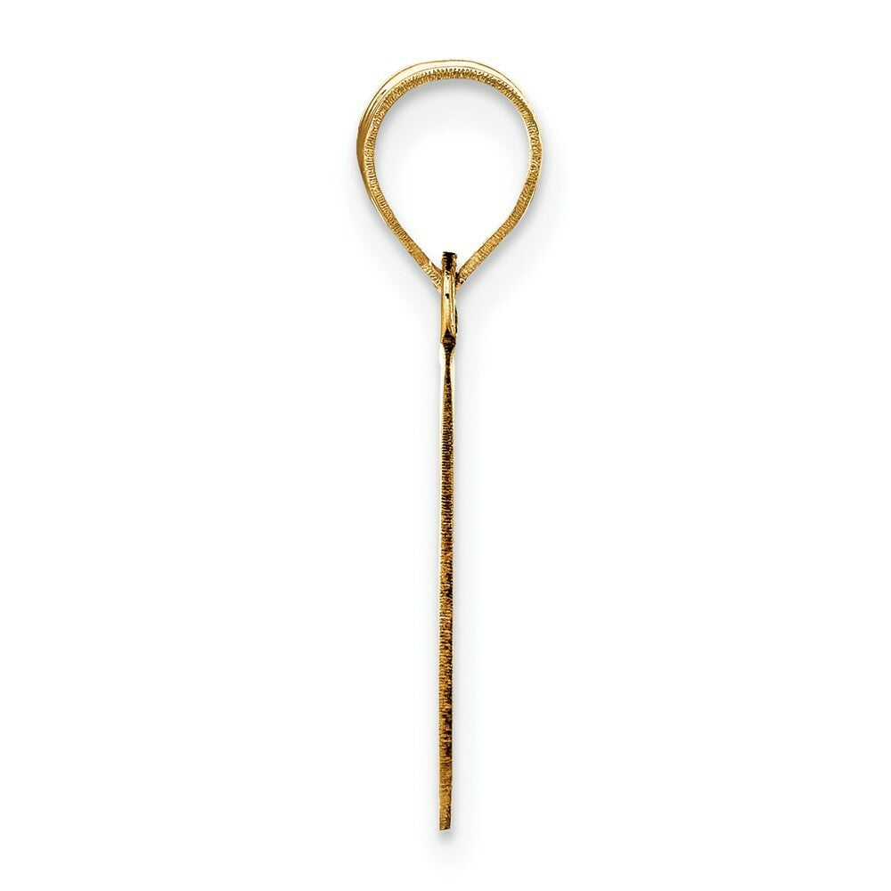 14K Yellow Gold Polished Etched Letter G Initial Pendant